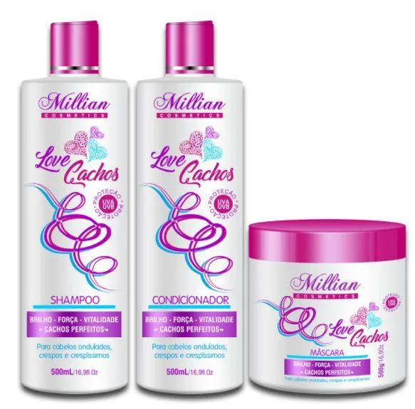 Shine Strength Vitality Love Curls Home Care Maintenance Kit 3x500 - Million