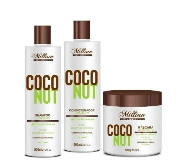 Coconut Home Care Maintenance Nutrition Hydration Treatment Kit 3x500 - Millian