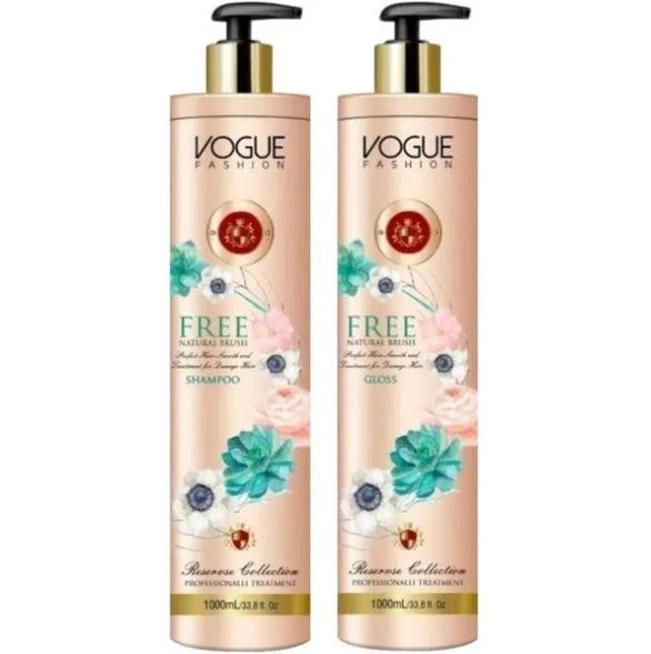 Free Natural Brush Straightening Blowout Treatment Smoothing Kit 2x1L - Vogue