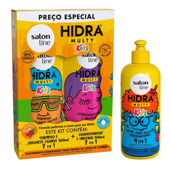 Salon Line Hydra Multy Kids Home Care Maintenance Daily Treatment Kit 3x300ml