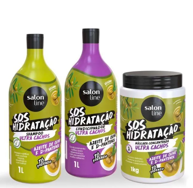 Salon Line SOS Ultra Curls Hydration Vegan D-Panthenol Olive Oil Treatment 3x1