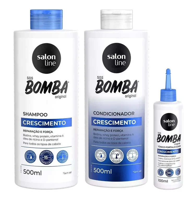 Salon Line Strenght Hair Grow Original Whey Protein SOS Bomba Kit 3 Products