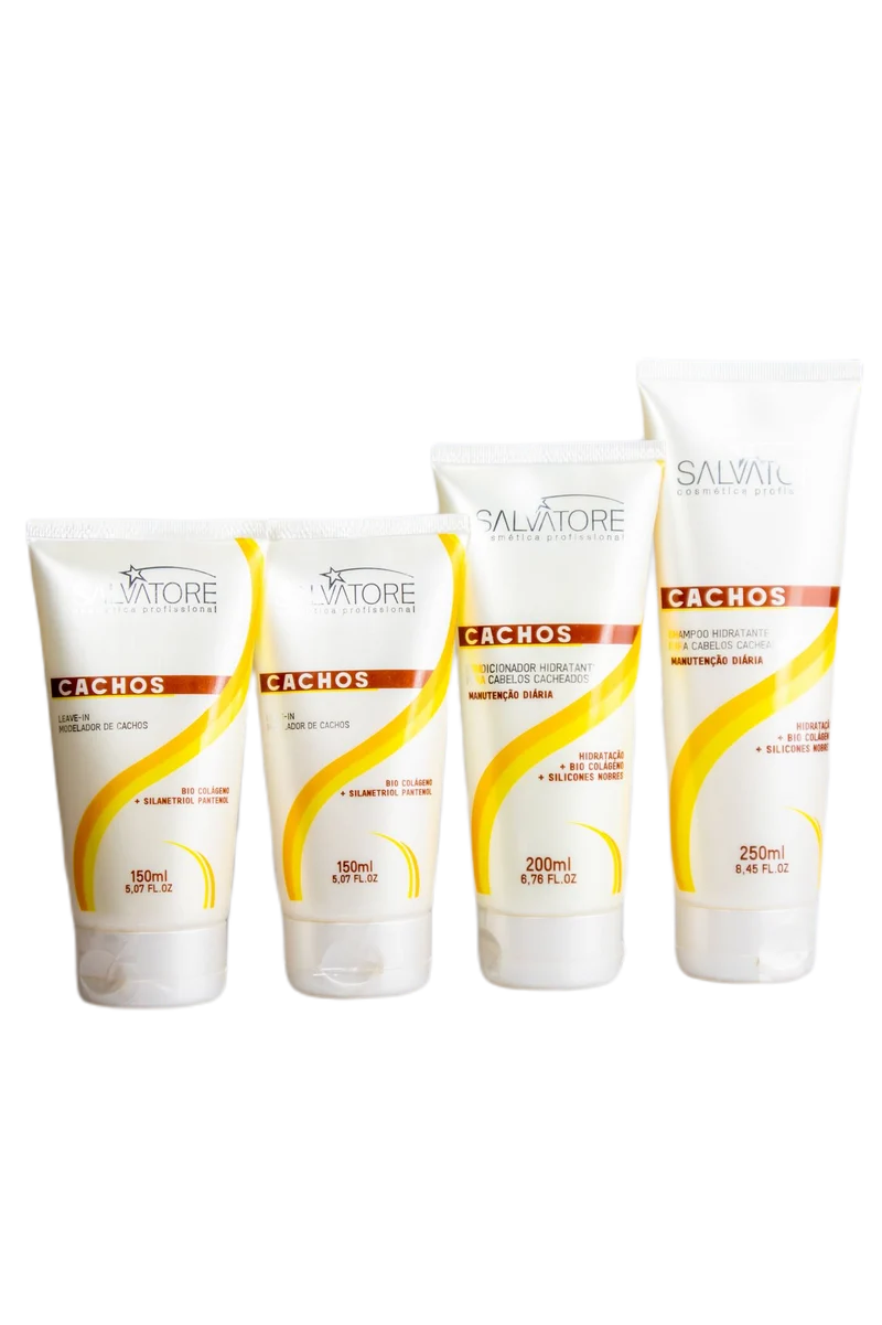 Salvatore Curly Wavy Hair Maintenance Home Care Curls Collagen Kit 4 Prod.