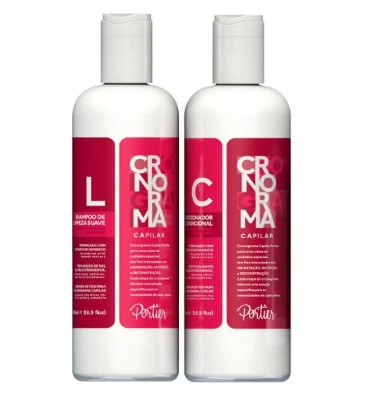 Capillary Schedule Treatment Shampoo Conditioner Damascus Kit 2x500ml - Portier