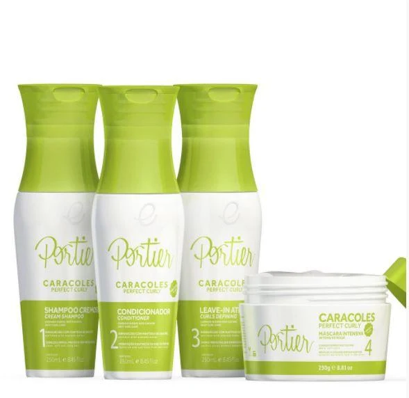 Perfect Curls Curly Wavy Hair Caracoles All Poo Nourishing Kit 4x250 - Portier
