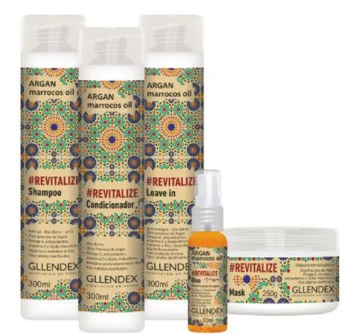 Revitalize Damaged Hair Treatment Argan Morocco Keratin Kit 5 Prod. - Gllendex