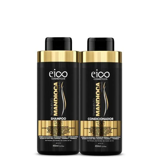 Anti Age Anti Frizz Nourishing Cassava Treatment Hair Strength Kit 2x450 - Eico