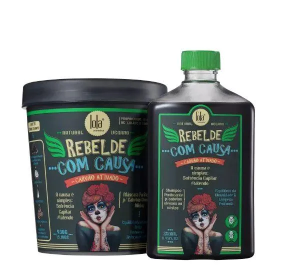 Natural Vegan Activated Charcoal Rebel With Cause Kit 2 Prod. - Lola Cosmetics