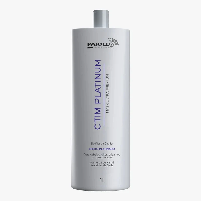 Hair Bioplasty Discolored Gray Platinum Blond C'TIM Progressive 1L - Paiolla