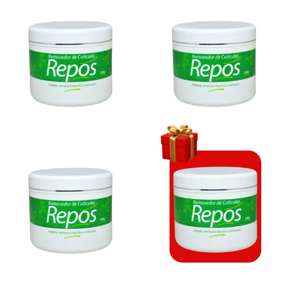 Creme Removedor de Cutículas Repos 500g (3 unidades + 1 brinde)