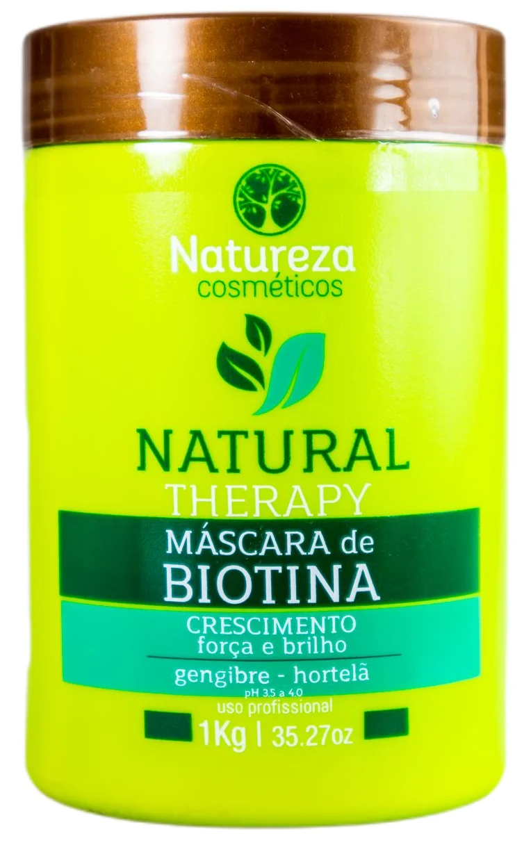 Professional Natural Therapy Organic Biotin Mint Ginger Mask 1Kg - Natureza