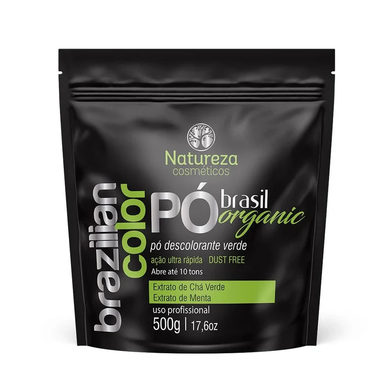 Brazilian Color Dust Free Green Organic Hair Bleaching Powder 500g - Natureza