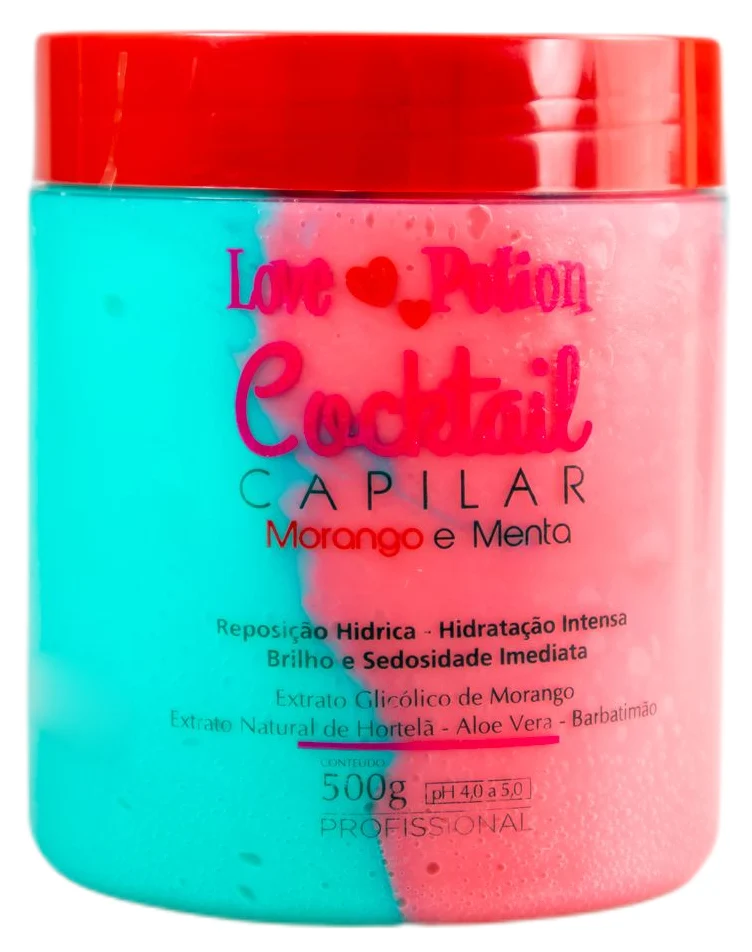 Strawberry and Mint Cocktail Hydration Shine Treatment Mask 500g - Love Potion