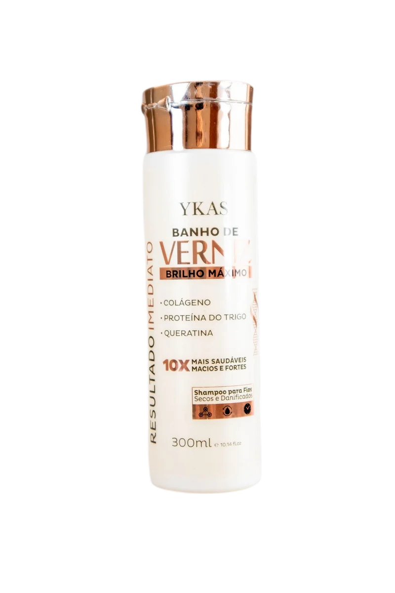 Varnish Bath Immediate Shampoo Keratin Collagen Wheat Protein 300ml - Ykas