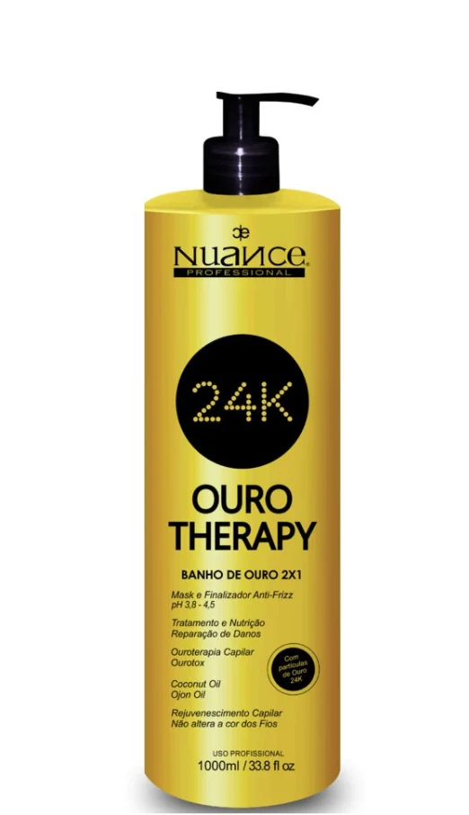 Brazilian Anti Frizz Nutrition 2x1 Ouro Gold Therapy Hair Treatment 1L - Nuance