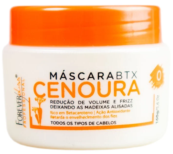 Carrot Deep Hair Mask No Formol Anti Frizz and Volume Professional Mask 160g - Forever Liss