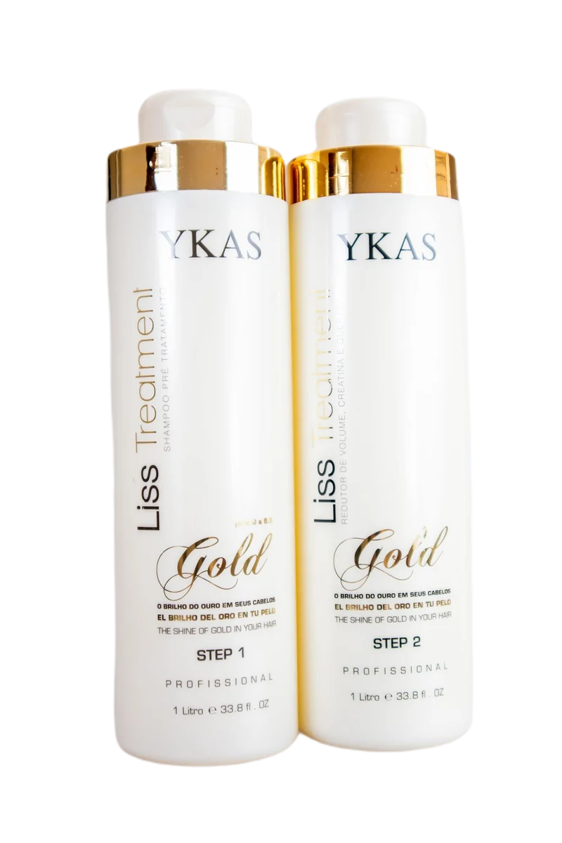 SHINE OF GOLD Y KAS Progressive Hair Brush Liss Treatment Kit 2x1L - Ykas