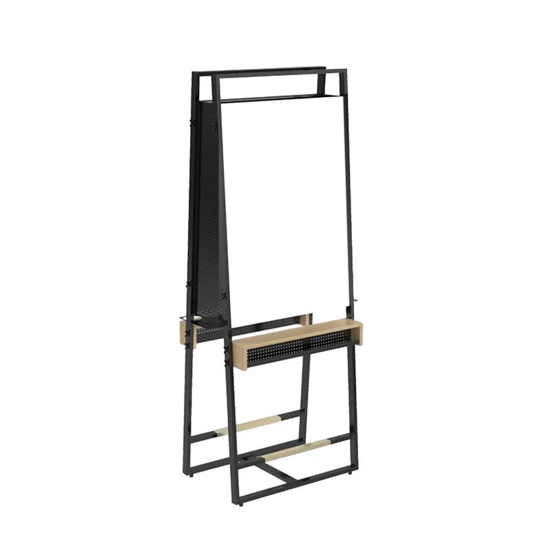 Coiffeuse Centrales LED Structure Métallique Noire et Bois DOUBLE ROB