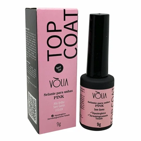 Top Coat Selante Pink Alto Brilho Vòlia 9g