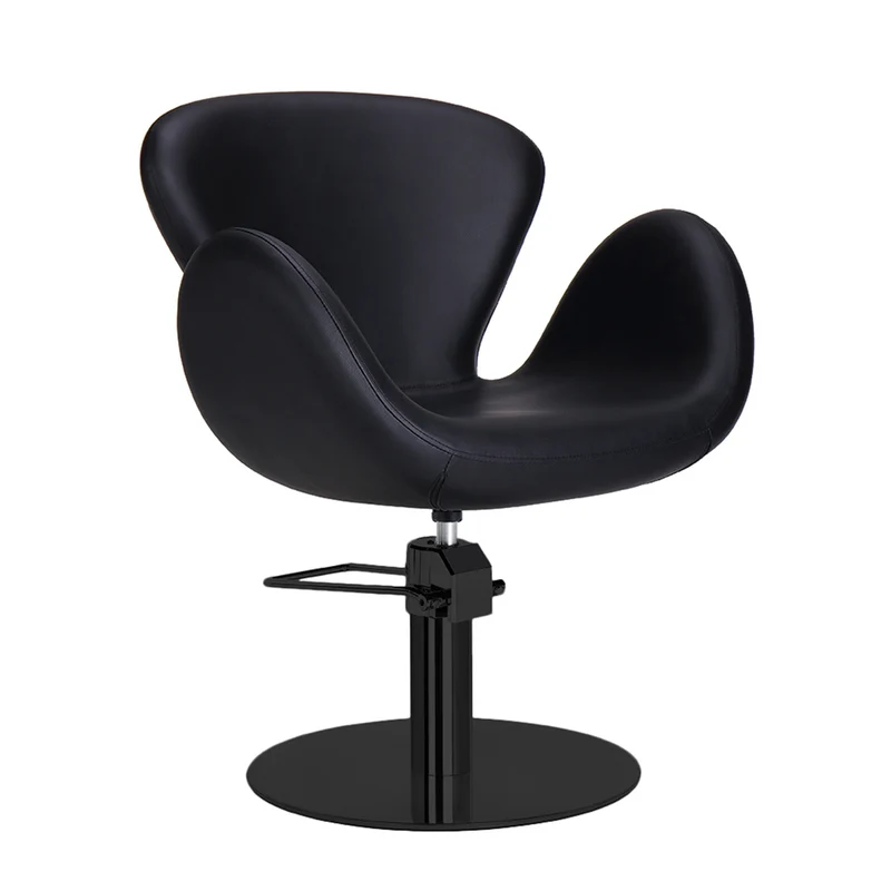 Fauteuil de Coiffure CHLOE BR Noir Base Ronde Noire