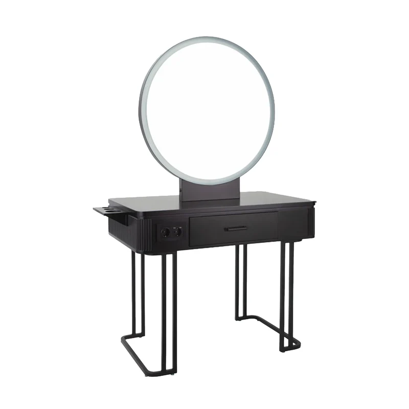 Coiffeuse NICOLE Noire Eclairage LED