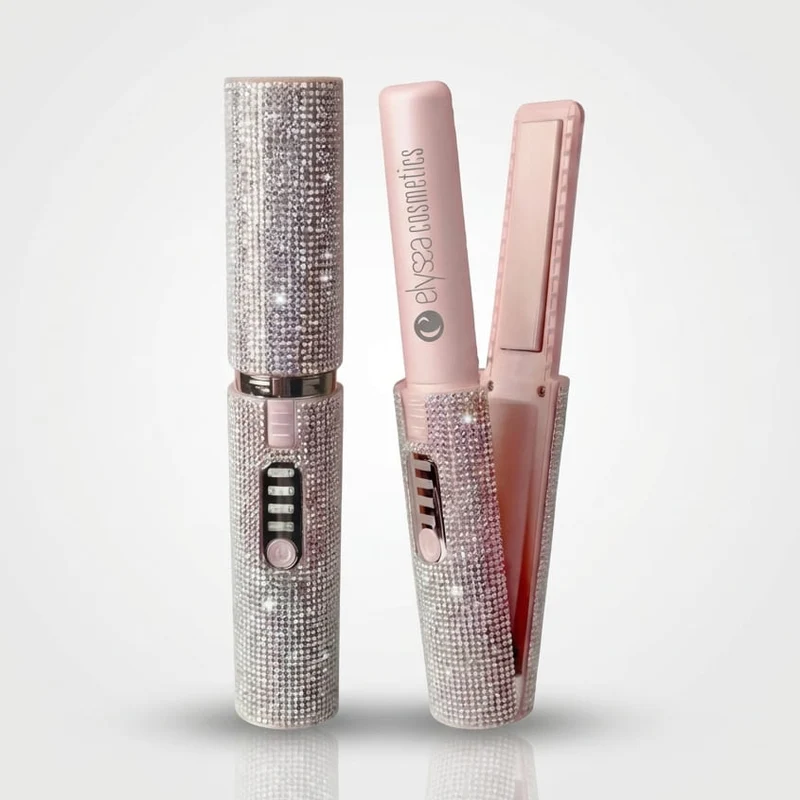 ELYSS’ GLOW | Mini Lisseur Cheveux Portable avec Strass