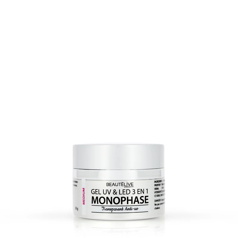 Gel UV & LED 3en1 Transparent anti UV Medium