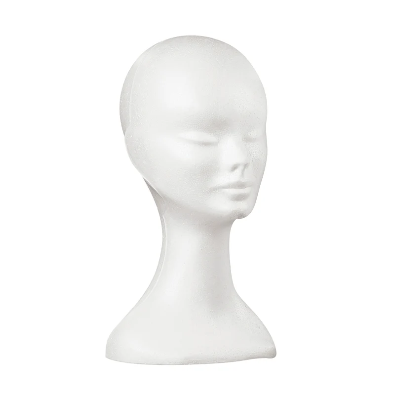 Tête de femme en polystyrène blanc