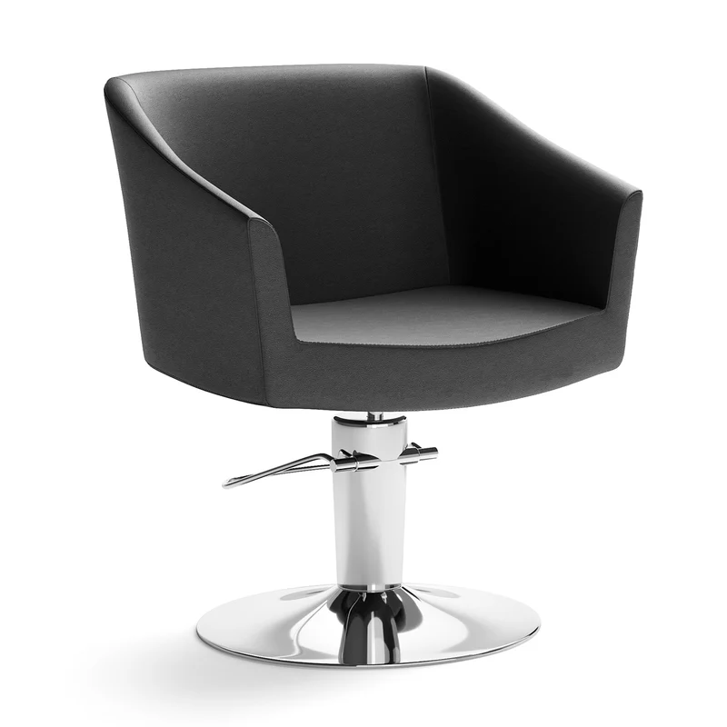 Fauteuil GALA base ronde skaï noir 008C