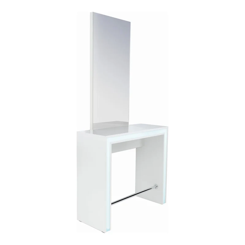 Coiffeuse ORLANDO Murale 1 place Finition Mate Eclairage LED