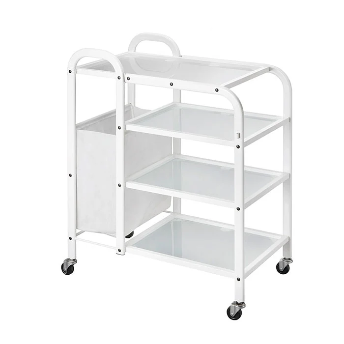 Trolley blanc avec poubelle