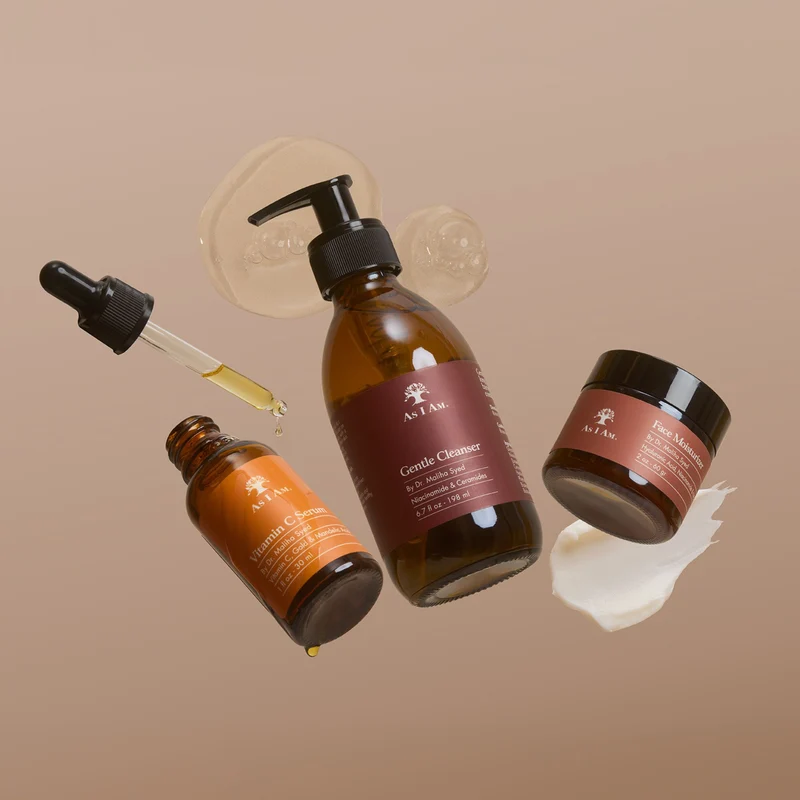 Sérum à la vitamine C, nettoyant doux et crème hydratante pour le visage