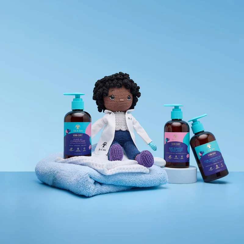 Shampooing Born Curly + Soin sans rinçage + Gel fixateur pour boucles