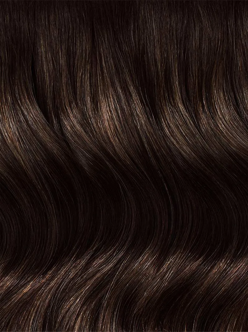 24" Seamless Dimensional Rooted Espresso Brown Clip-Ins (240g)