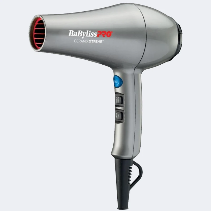 Séchoir à cheveux, ionique et céramique, argent, Babyliss Pro Ceramix Xtreme