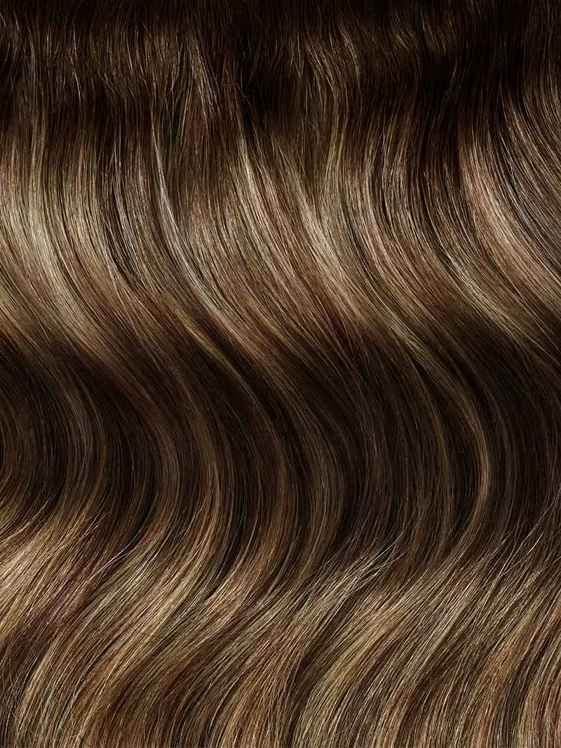 16" Dimensional Rooted Sunkissed Brown Scalp Hair Fill-Ins (40g)