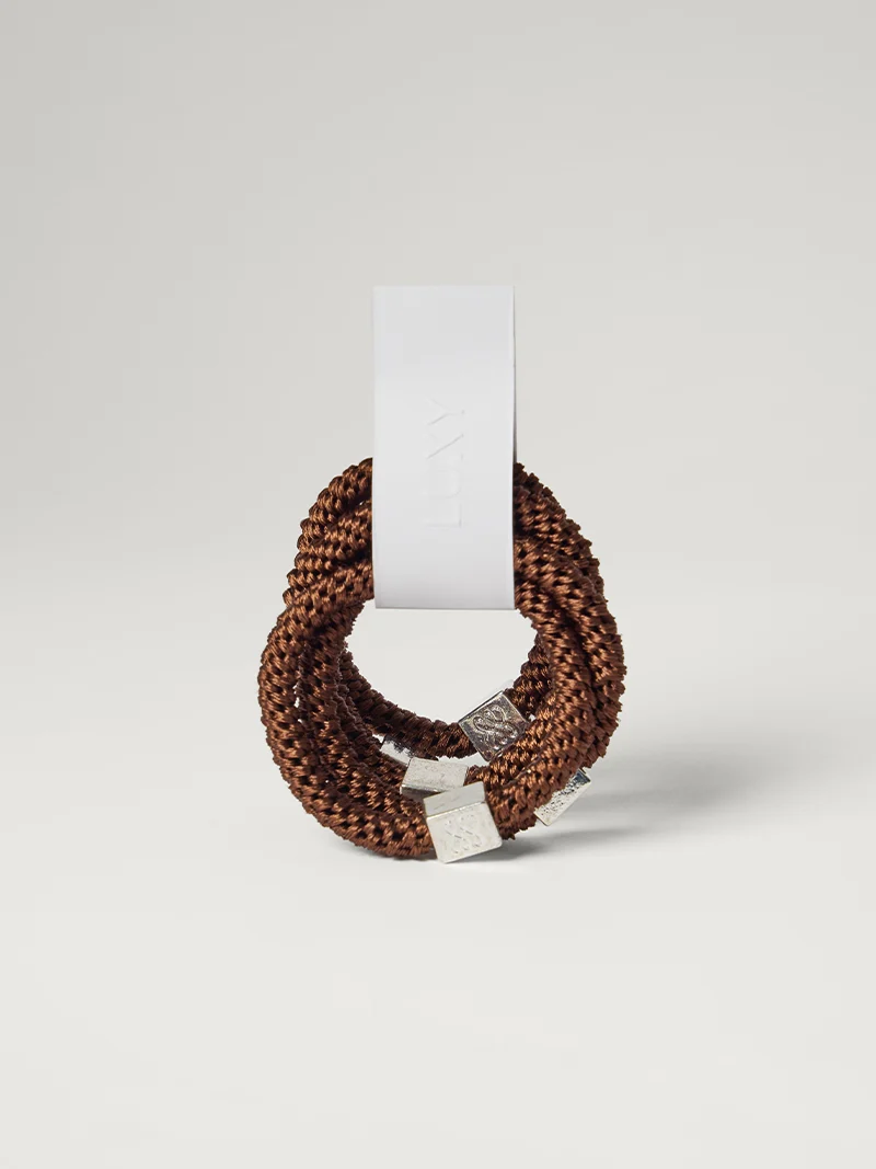 Luxy Silver Gravity Defying Hair Ties - Brown (Set of 5)
