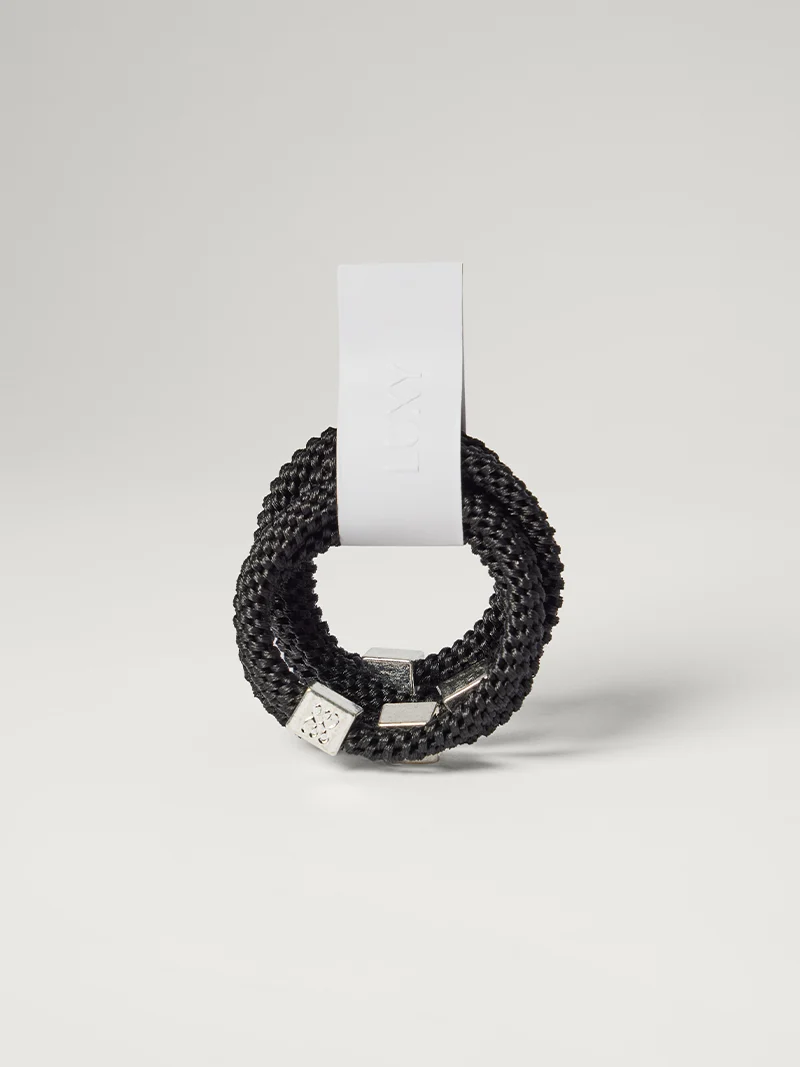 Luxy Silver Gravity Defying Hair Ties - Black (Set of 5)