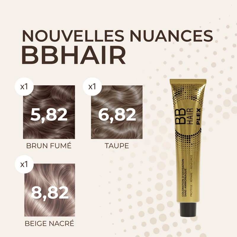 Lot 3 Nuances Coloration Sans Ammoniaque BBHair Plex — Nouvelles Nuances