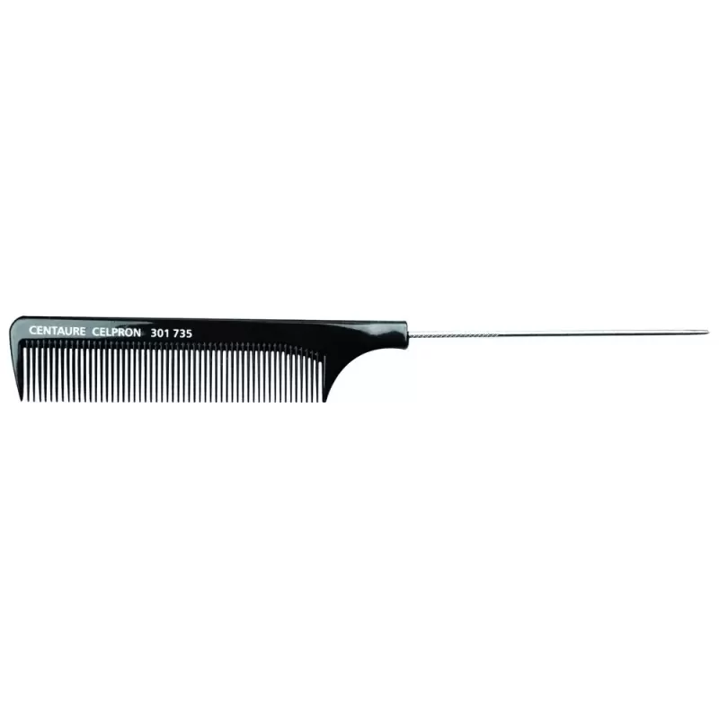 Peigne À Queue Métalique ABS Noir 23,2cm - Centaure