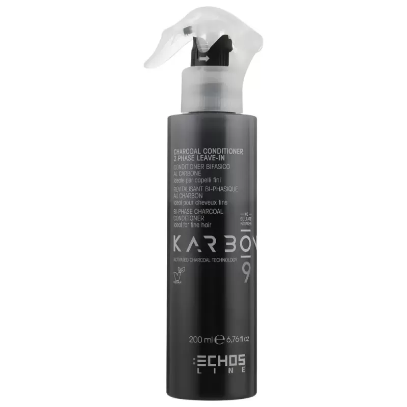 Echosline Karbon 9 Bi-Phase Revitalisant au Charbon Actif 200ml — Cheveux Fins