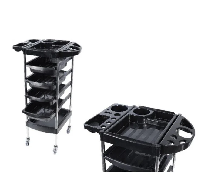 Table COLECO Noir — 4 Tiroirs + 2 Plateaux
