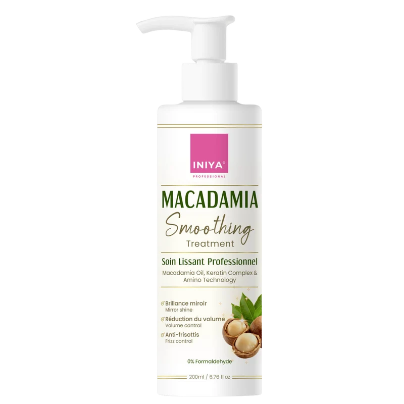 Iniya Macadamia Smooth — Lissage Brésilien Professionnel | Kératine, Huile de Macadamia & Technologie Amino