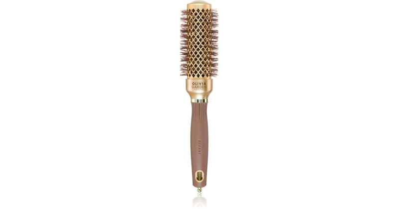 Brosse Ronde Céramique Olivia Garden Expert Shine Wavy — Bronze & Gold