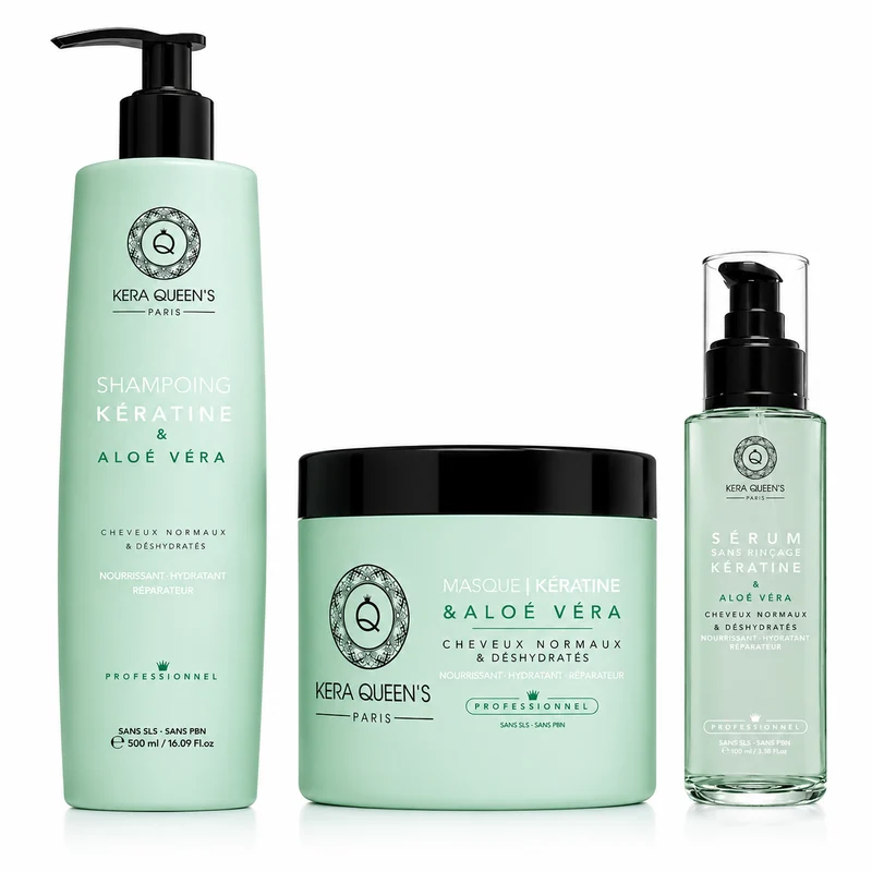 Kit entretien cheveux Aloe Vera & Kératine – Sans sulfate | Kera Queen’s