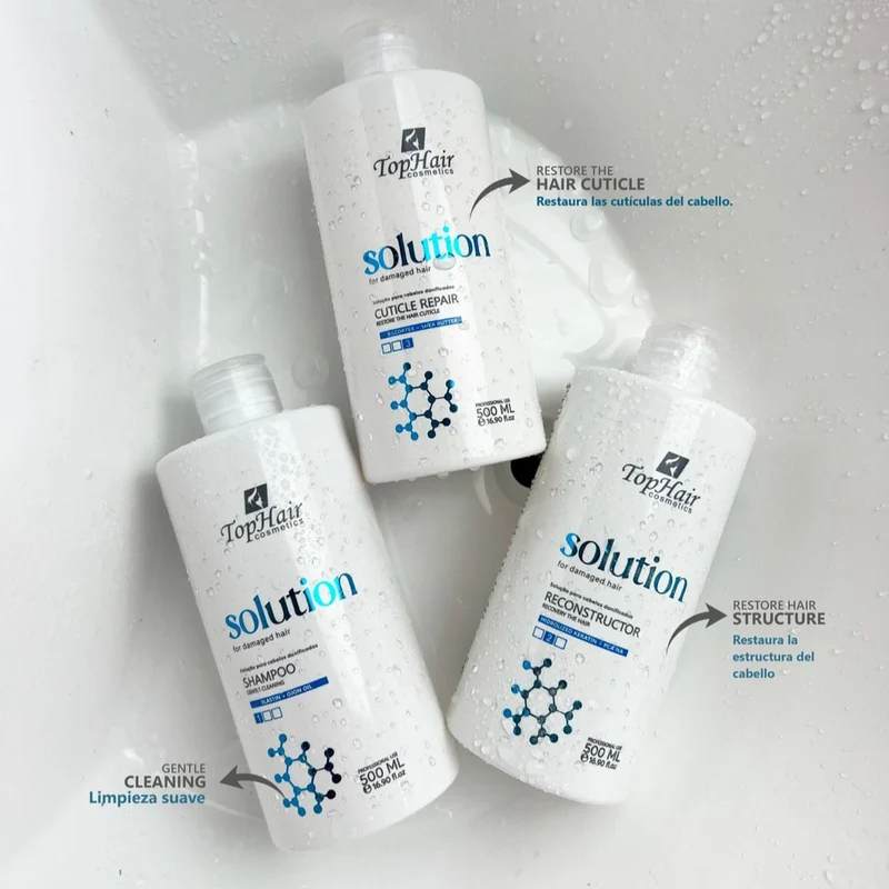 Kit Solution TopHair Cosmetics - Réparation Intensive 3 Étapes (3x500ml)