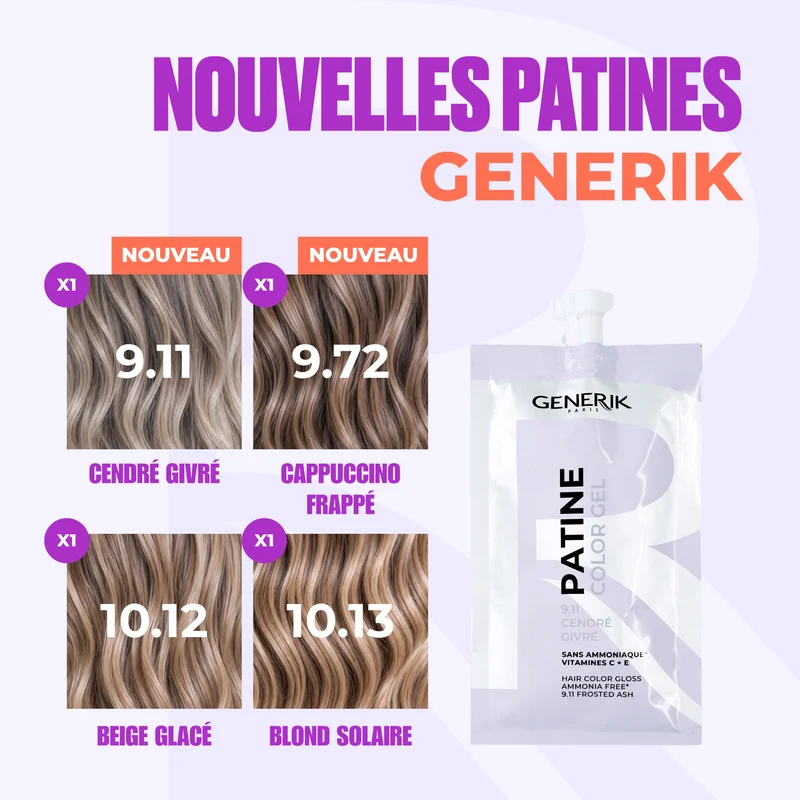 Patines Generik 40ml — Beige Glacé & Blond Solar (Reflets Patine)