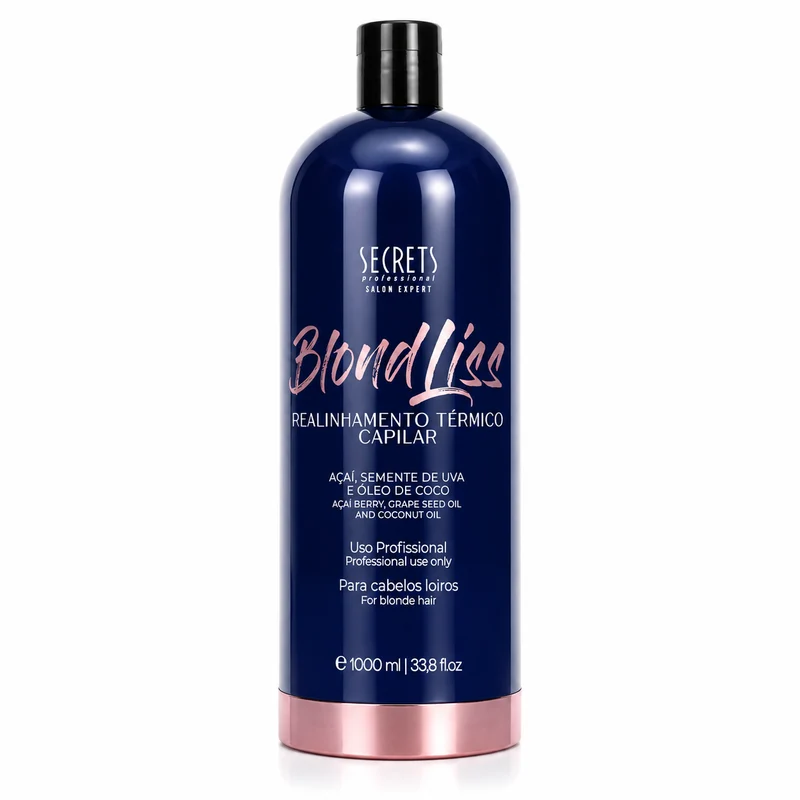 Blond Liss Secrets Professional – Lissage Thermique Anti-Jaunissement | Cheveux Blonds, Mèches & Décolorés 1000 ml