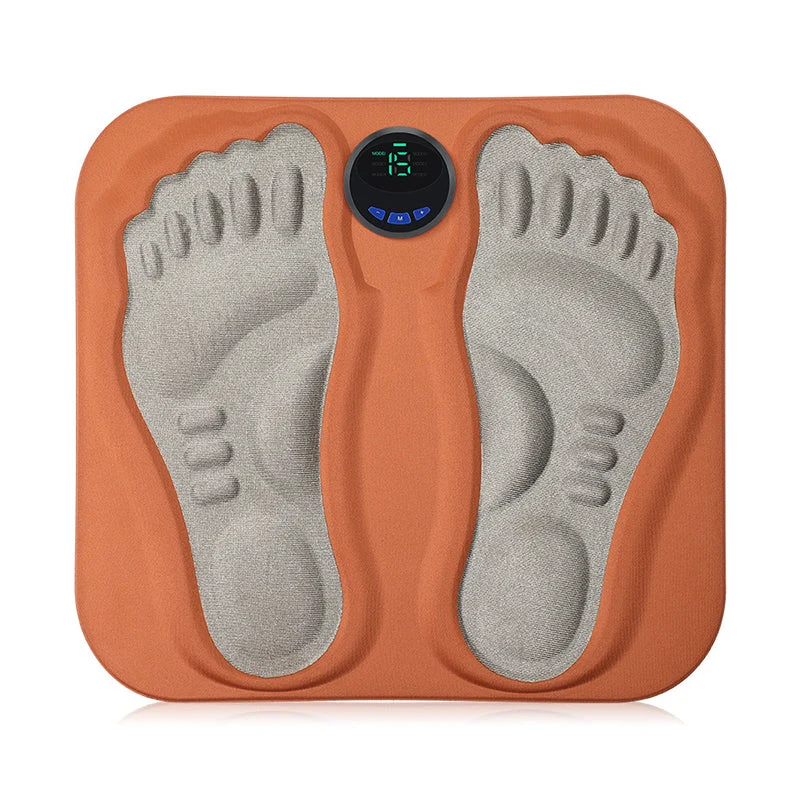 EMS Fußmassage Matte | Elektrische Fußmatte mit 6 Programmen, 9 Intensitätsstufen, Fernbedienung und USB-Ladung