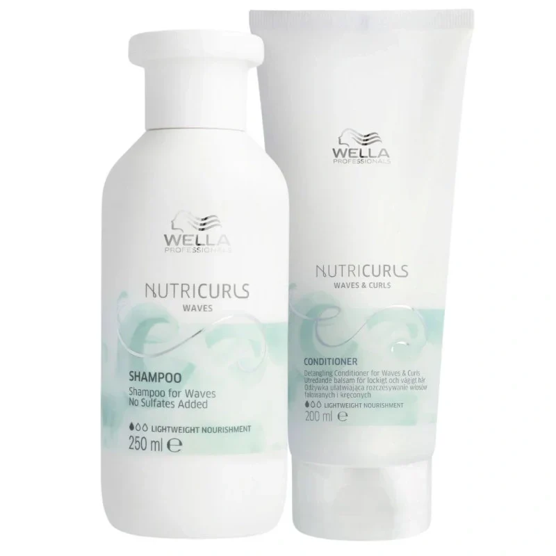 Duo Cheveux Ondulés Nutricurls Wella – Shampooing & Après-Shampooing | Keraliss Lissage